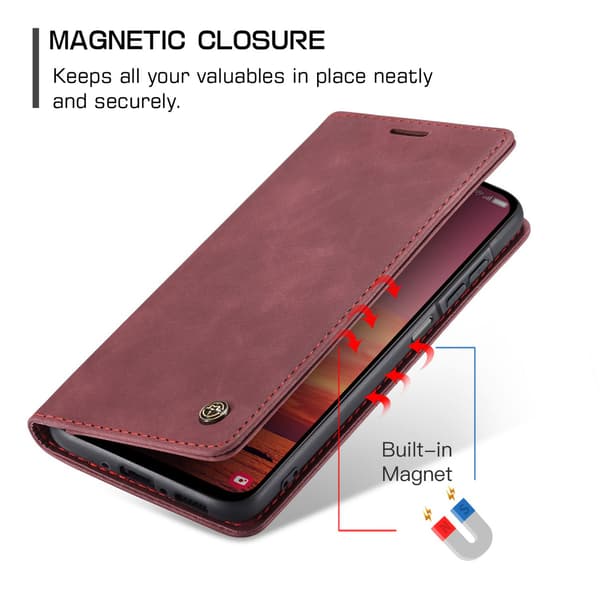 CASEME Retro Lompakkokotelo Samsung Galaxy A17 - Punainen Red