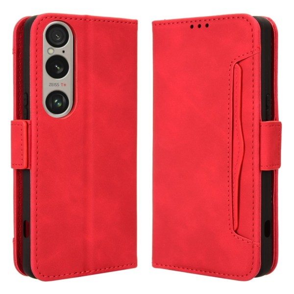 Wallet Stand Flip Phone Case for Sony Xperia 1 VI  - Red Red