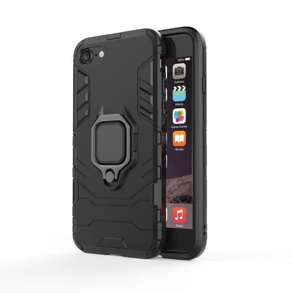 iPhone SE/8/7/6/6S Fingerring Kickstand Hybrid Taske Black