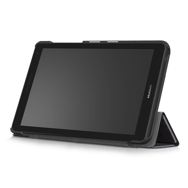 Huawei MediaPad T3 7.0 3G case kolminkertainen seisontakotelo - musta Black