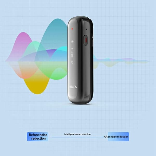 PHILIPS 64 GB digital stemmeopptaker med oversettelse og HD-støyreduksjon White