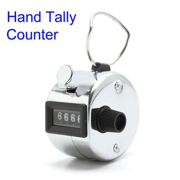 Bærbar 4-sifret display Metall Publik Teller Silver