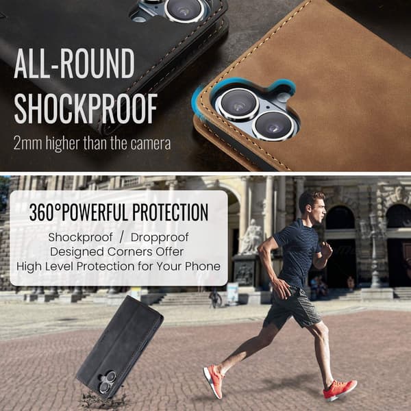 CASEME Retro lompakkokotelo iPhone 17 Black