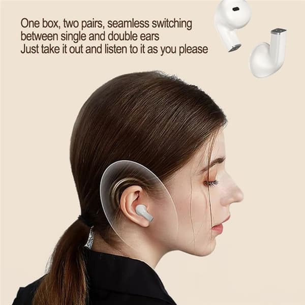 2 par trådlösa hörlurar Bluetooth 5.3 in-ear sporthörlurar brusreducering Svarta Svart