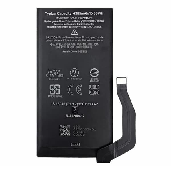 Batteri För Google Pixel 7a 3.85V 4300mAh Li-Polymer Batterienhet Kod: GP5JE Svart