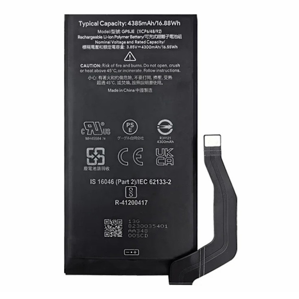 Batteri til Google Pixel 7a 3,85V 4300mAh Li-Polymer-batteri Enhetskode: GP5JE Black