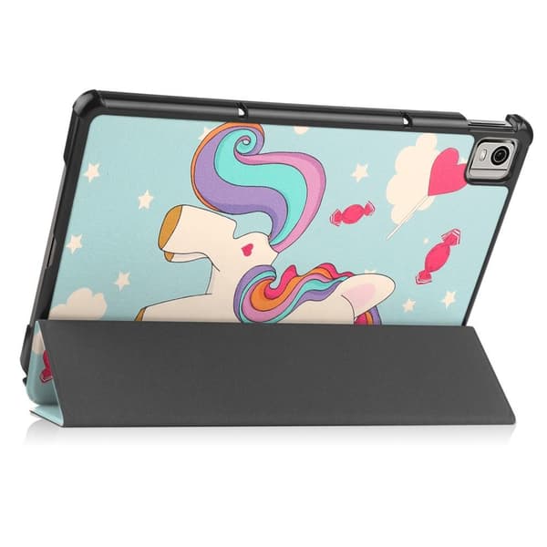 Nokia T21 Trifold Stand Sleep Wake Tabletcover - etui - Enhjørning Multicolor