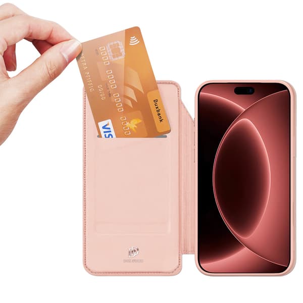 DUX DUCIS Puhelinkotelo jalustalla iPhone 18 Pro / 17 Pro puhelimelle Pink