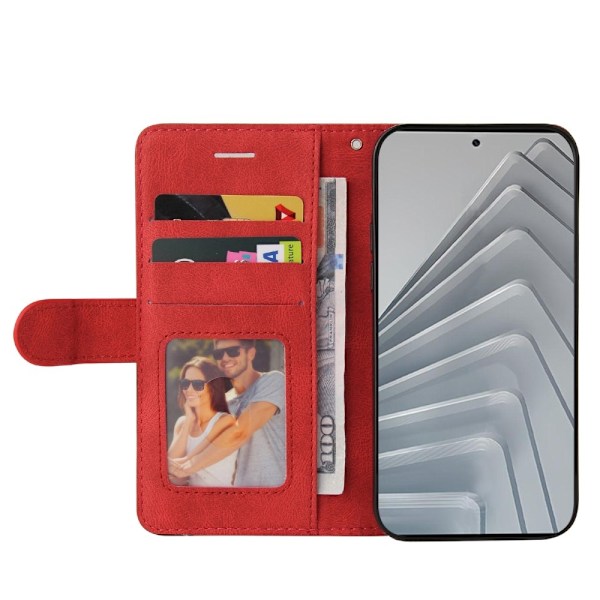 Til Xiaomi Redmi Note 14 4G KT-serie-1 dobbeltfarve tegnebog Red