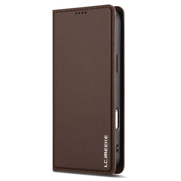 LC.IMEEKE Telefonlommebokdeksel med støtteben til iPhone 18 Pro / 17 Pro Brown