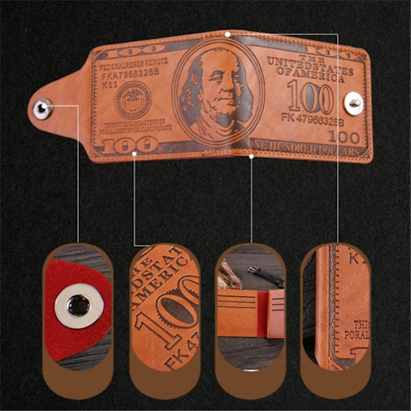 Lompakkokukkaro 100 dollarin seteli Money Bifold korttikotelo - ruskea Brown