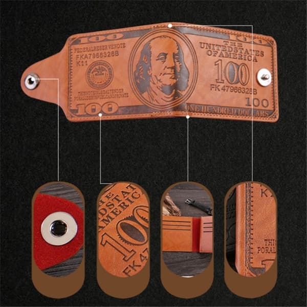 Pengepung med 100-dollarseddelmønster - Brun Brown