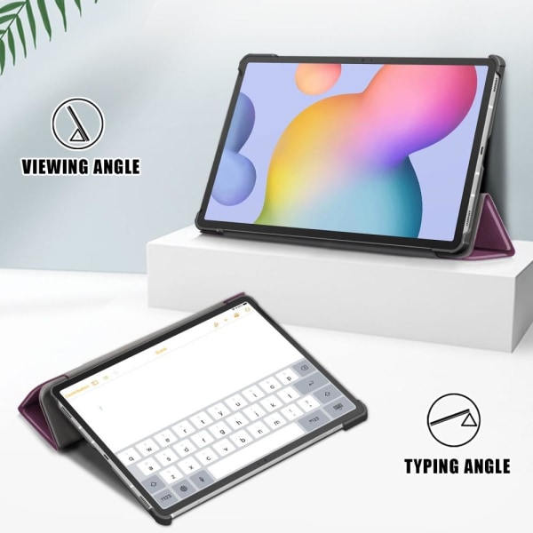 Trifoldet stativ Smart Taske til Samsung Galaxy Tab S7 FE Purple