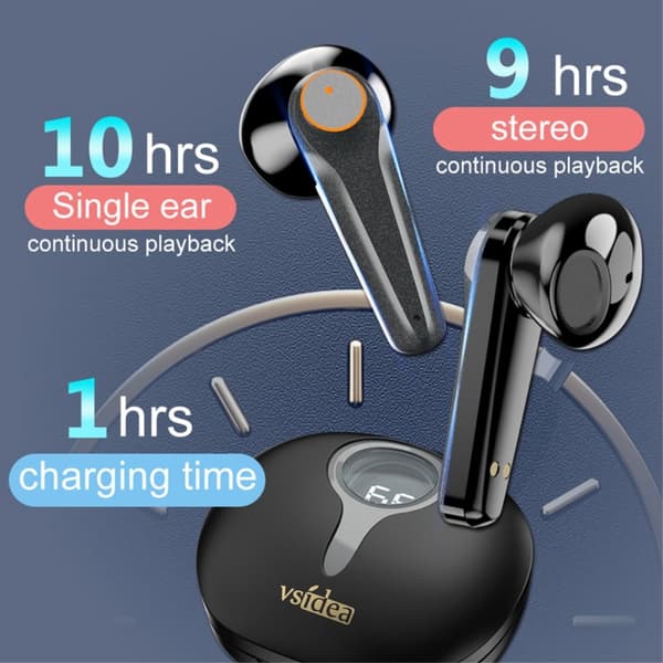 VSIDEA A15K Trådløse Hovedtelefoner BT 5.4 Støjreducerende Vandtætte Headset - Sort Black