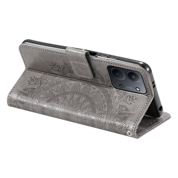 För Xiaomi Redmi 15C Stativfodral Totem  Plånboksfodral grå