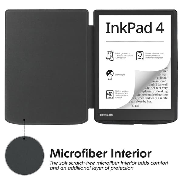 Leserveske til Pocketbook InkPad 4 7.8" PB700 - Svart Black