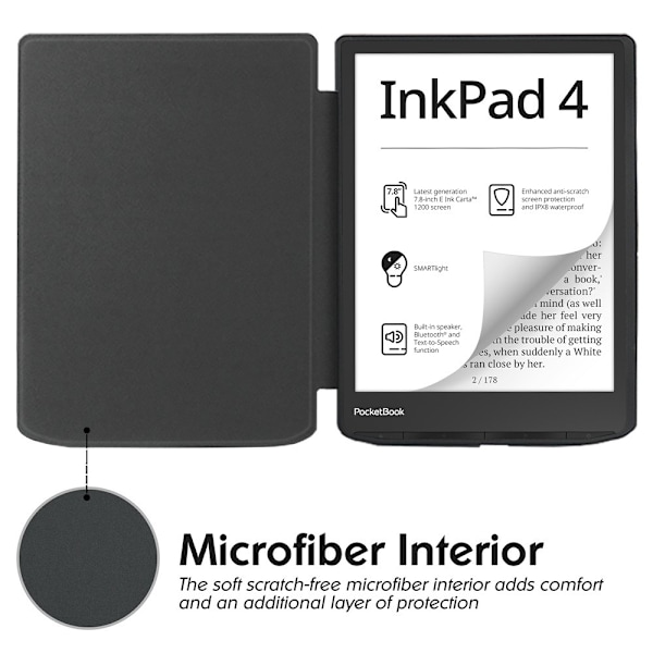 Lukutabletin kotelo Pocketbook InkPad 4 7,8" PB700 - mustalle Black