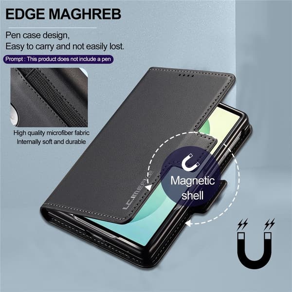 LC.IMEEKE Telefonlommebokdeksel med støtte til Samsung Galaxy Z Fold8 Black