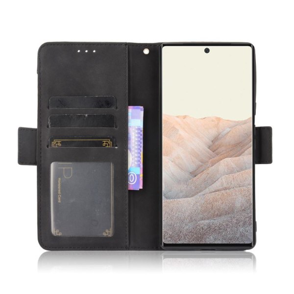 Google Pixel 6 Puhelimen Lompakkoteline Suojakotelo - Musta Black