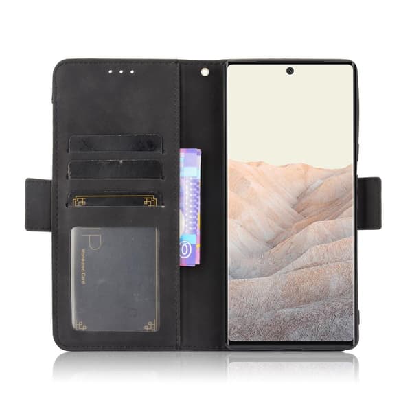 Google Pixel 6 Telefontegnebog Stand Beskyttelsesetui - Sort Black