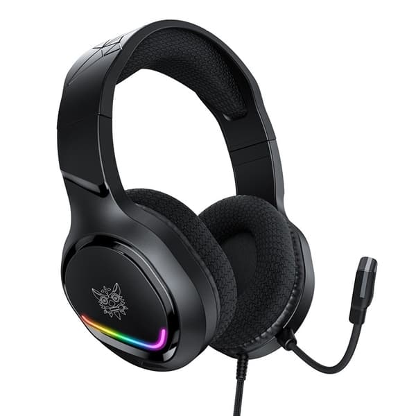 ONIKUMA PC Gaming Headset LED Kablede Over-Ear Hovedtelefoner med Mikrofon Black