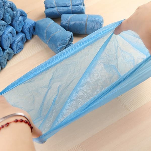 Vandtæt engangs skoovertræk i plastik skoovertræk Blue
