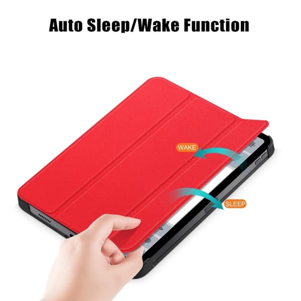Apple iPad 10.9 2022 Slim Fit Trifoldbart Deksel - Rød Red