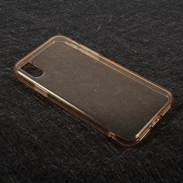 iPhone X läpinäkyvä pehmeä TPU Jelly case - kultaa Gold