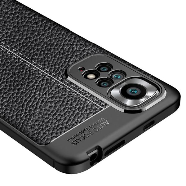 Litchi Tekstur Myk TPU-Etui for Xiaomi Redmi Note 11 / Note 11S - Svart Black