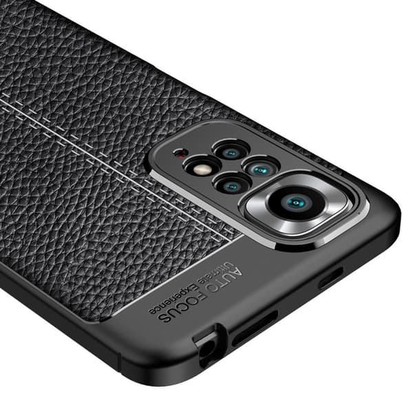 Xiaomi Redmi Note 11 / Note 11S TPU skal Litchi Texture - Svart Svart