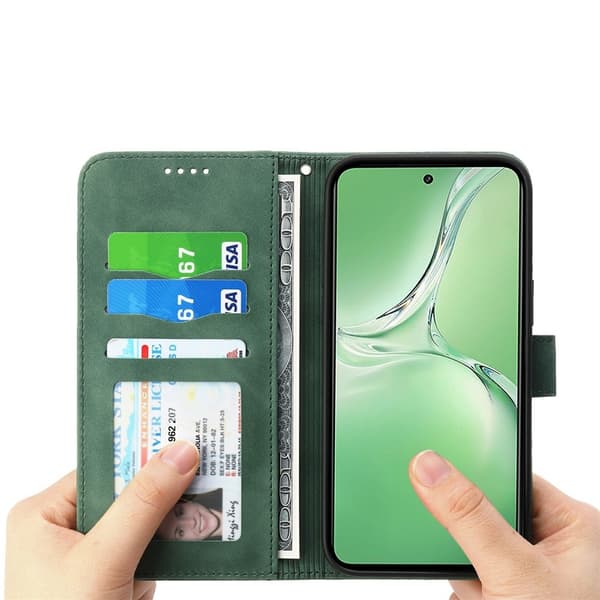 DIERFENG För Sony Xperia 1 VII Plånboksfodral med Stativ och Handledsrem Grön
