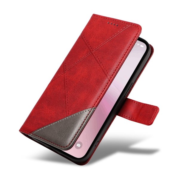 Pungcover til iPhone 16e – Geometrisk Linje Red