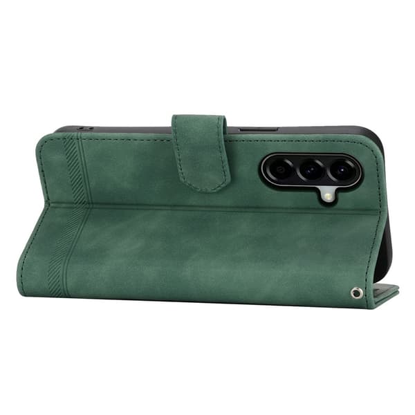 DIERFENG For Samsung Galaxy A37 5G Wallet Case with Stand and Wrist Strap Green