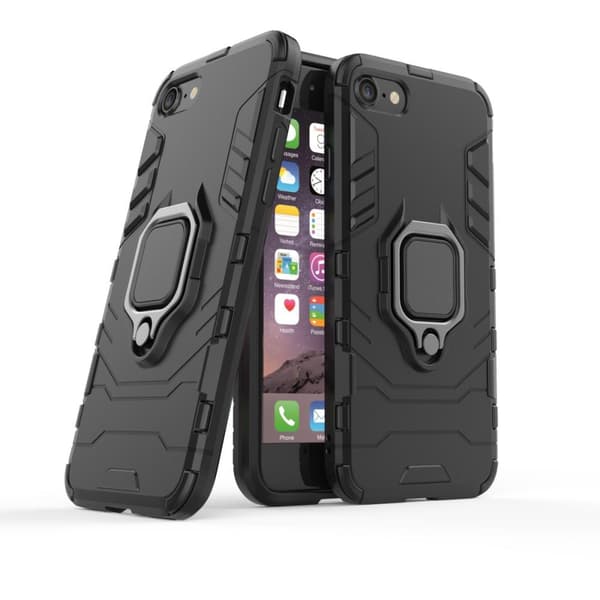 iPhone SE/8/7/6/6S Fingerring Kickstand Hybrid Taske Black