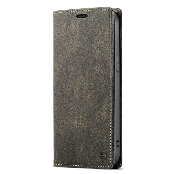 AUTSPACE A01 Retro Wallet Case for iPhone 13 Pro - Coffee Brown
