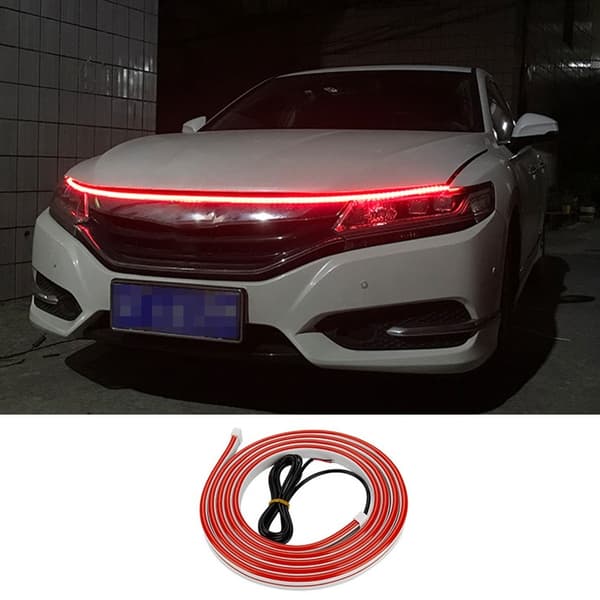 Dekorativ lysstripe for bilpanser Fleksibel Vanntett - Rød 2m Red
