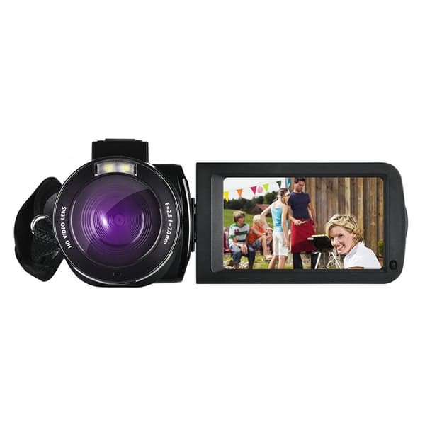 Videokamera Actionkamera 8K Mikrofon Modlysblænde 96MP 3.0" Touchskærm 18X Zoom Black