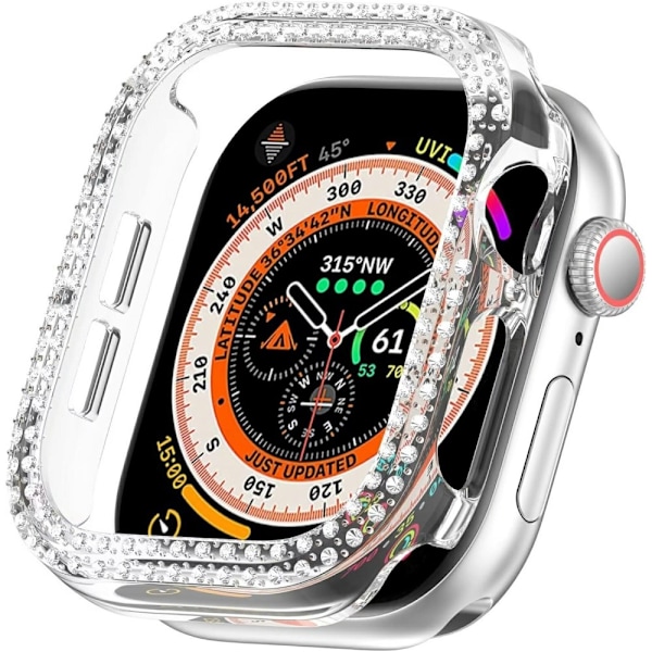 Kellosarjalle 10, 42 mm:n kotelon kansikehys Bling tekojalokivisisustus - Läpinäkyvä Transparent