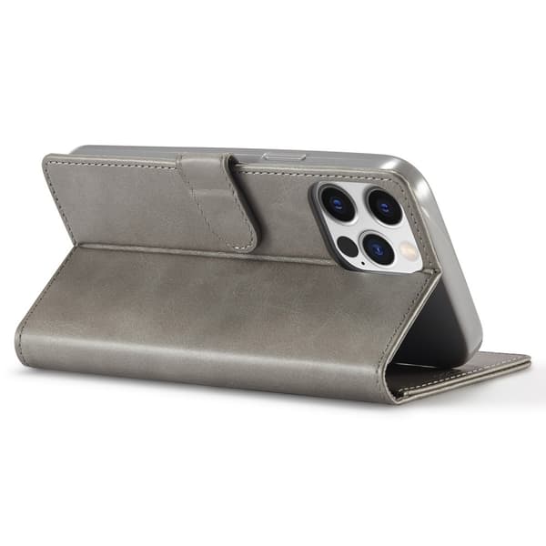 LC.IMEEKE Wallet Stand Etui til iPhone 15 Pro Grey