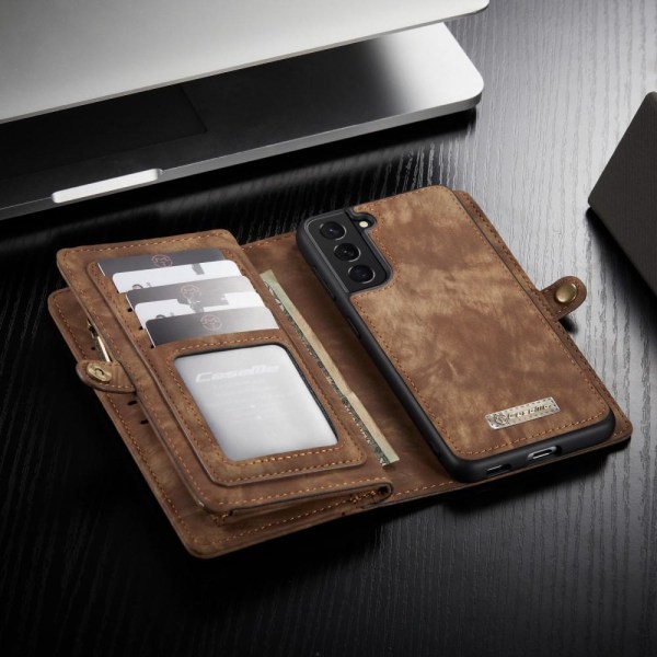 CASEME Samsung Galaxy S21+ (Plus) Retro läder plånboksfodral Brun Brun