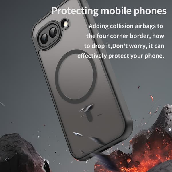 WANLONFENG magnetiskt mobilskal med skärmskydd till Google Pixel 10a Svart