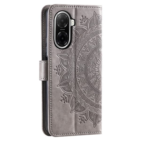 Til Xiaomi Redmi A5 4G / Poco C71 4G Stand Cover Totem Tegnebogsetui Grey