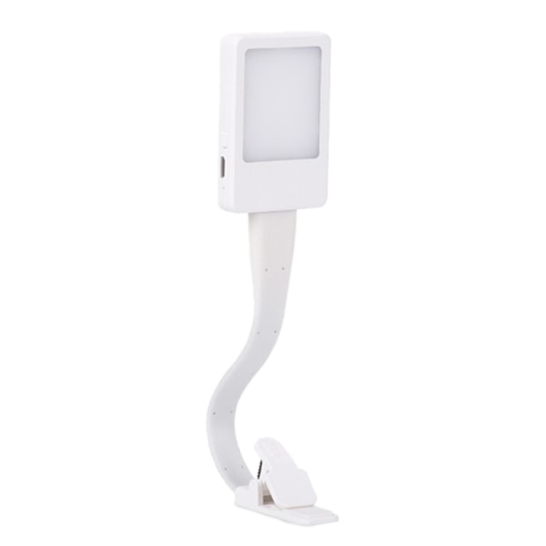 Laddningsbar läsljus läslampa Clip On LED Bok Ljus- Vit Vit