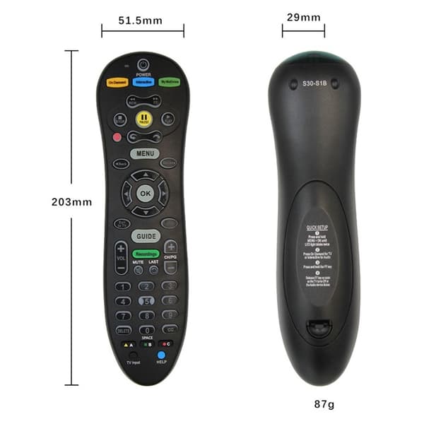 Fjernkontroll Utskiftning for S30-S1B for U-Verse set-top-boks LCD-TV infrarød Black