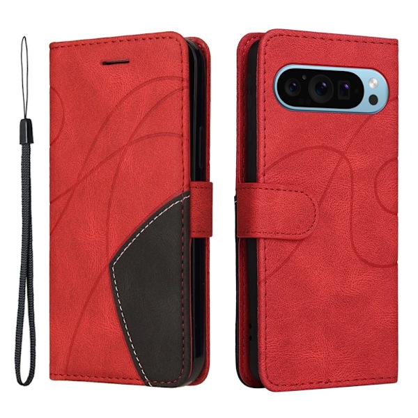 Google Pixel 9 / 9 Pro KT Series-1 Kahden Värin Kotelo Remmillä Red