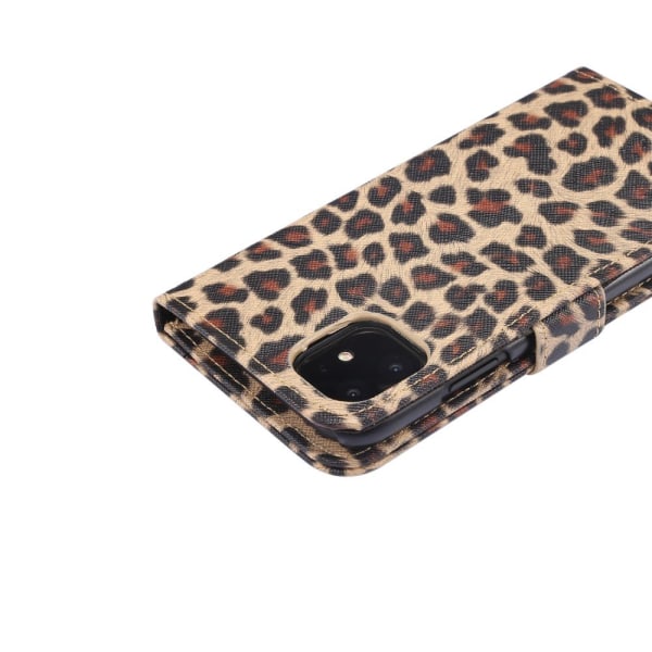 Leopard Pattern Wallet Mobiltelefoncover til iPhone 11 - Gul Yellow