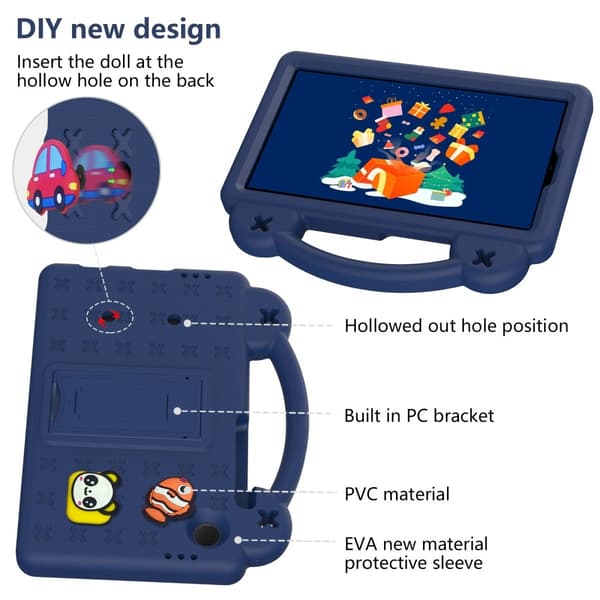 Samsung Galaxy Tab A9 støtsikker EVA skum stativ skall Dark blue