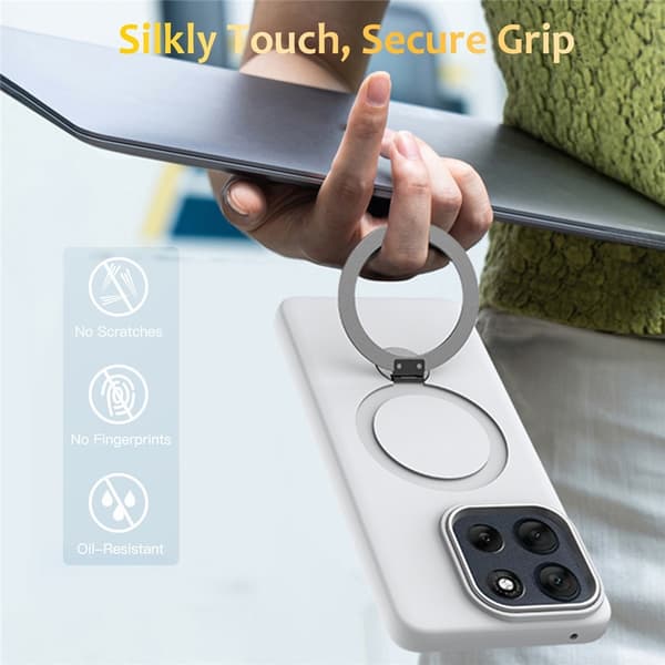 Magnetisk deksel med roterende ring for Motorola Edge 70 5G White