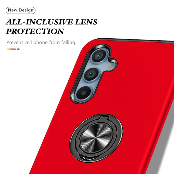 Samsung Galaxy S25 / S24 Fingerring Kickstand Hybrid Taske Red