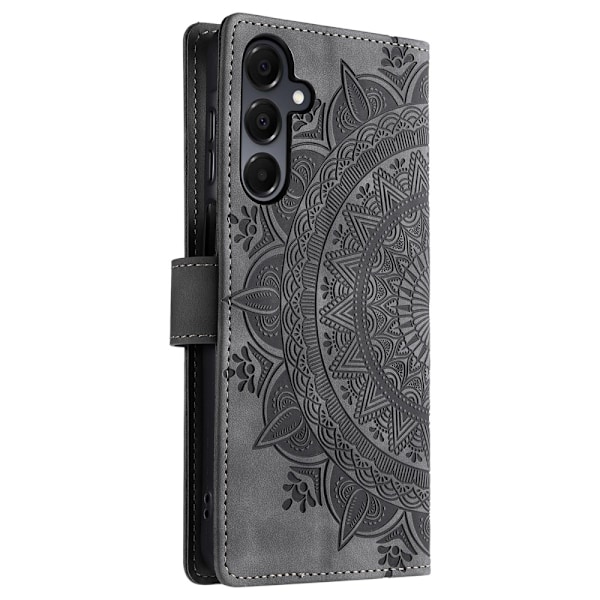Til Samsung Galaxy A26 tegnebogscover Cover Shell Mandala Blomstermønster Grey